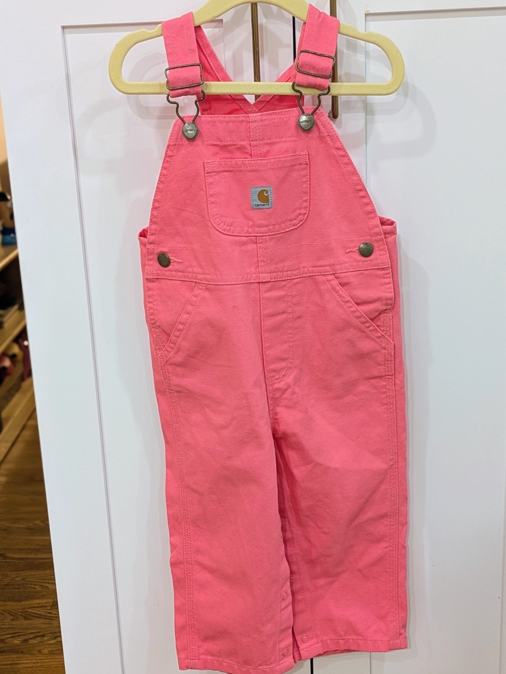 Carhartt Girls' Bright Pink Overalls